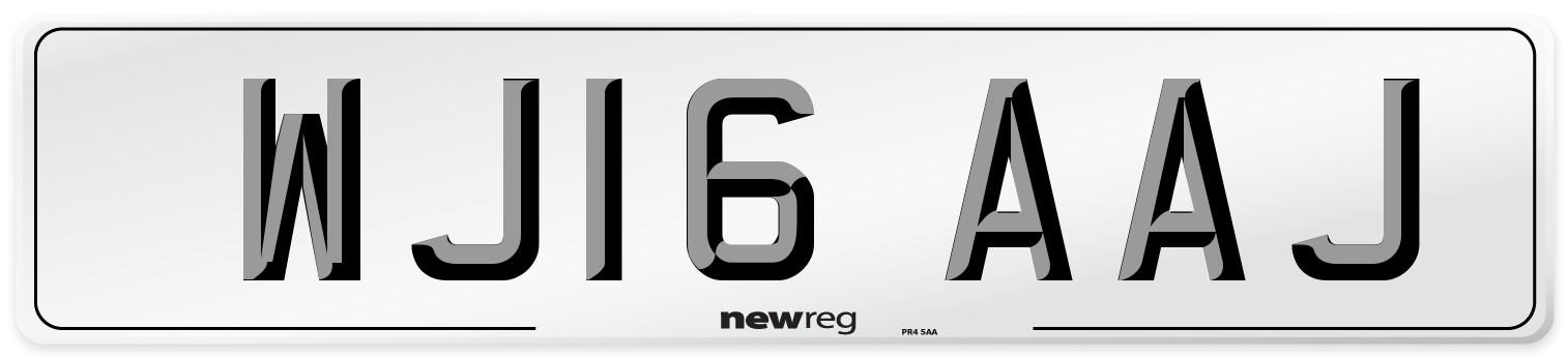 WJ16 AAJ Number Plate from New Reg